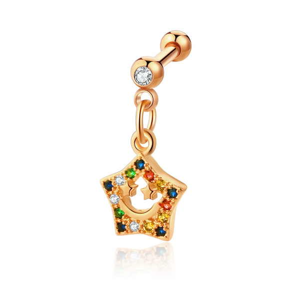 Stainless Steel Geometric Zircon Pendant Electroplating Fashion Earrings
