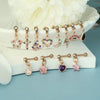 Stainless Steel Geometric Zircon Pendant Electroplating Fashion Earrings