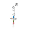 Stainless Steel Geometric Zircon Pendant Electroplating Fashion Earrings
