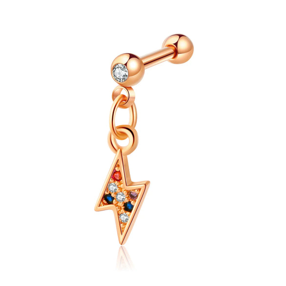 Stainless Steel Geometric Zircon Pendant Electroplating Fashion Earrings