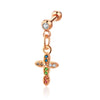 Stainless Steel Geometric Zircon Pendant Electroplating Fashion Earrings