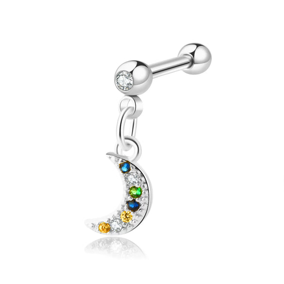 Stainless Steel Geometric Zircon Pendant Electroplating Fashion Earrings