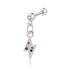 Stainless Steel Geometric Zircon Pendant Electroplating Fashion Earrings