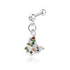 Stainless Steel Geometric Zircon Pendant Electroplating Fashion Earrings