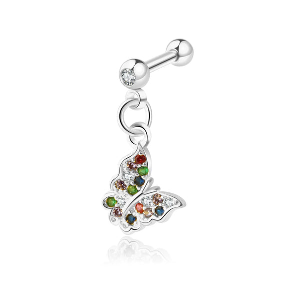 Stainless Steel Geometric Zircon Pendant Electroplating Fashion Earrings