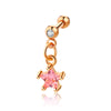 Stainless Steel Geometric Zircon Pendant Electroplating Fashion Earrings