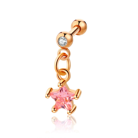 Stainless Steel Geometric Zircon Pendant Electroplating Fashion Earrings