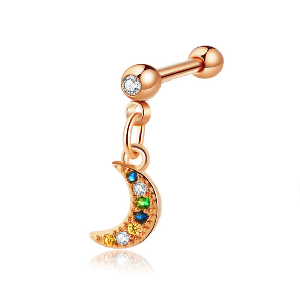 Stainless Steel Geometric Zircon Pendant Electroplating Fashion Earrings