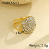 Stainless Steel Geometric Zircon Ring Electroplated Highend Hand Jewelry