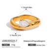 Stainless Steel Geometric Zircon Ring Electroplated Jewelry For Women