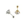 Stainless Steel Geometric Zircon Stud Earrings With Polishing Treatment