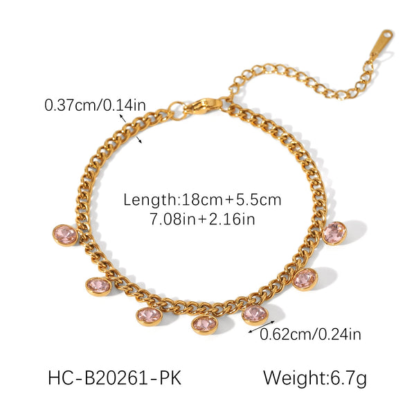 Stainless Steel Geometric Zircon Tassel Necklace