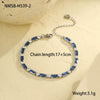 Stainless Steel Geometric Zircon Women's Fashionable Electroplated Bracelet