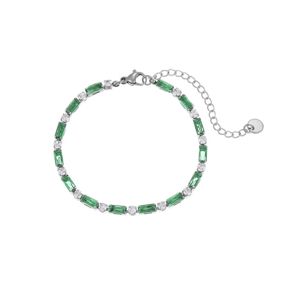 Stainless Steel Geometric Zircon Women's Fashionable Electroplated Bracelet