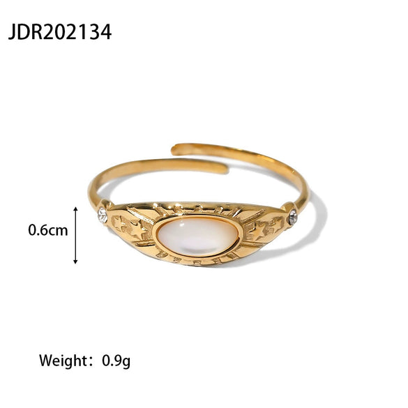 Stainless Steel Geometric Zircon Women's Ring Jewelry