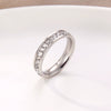 Stainless Steel Geometry Couple Ring With Single Or Double Row Square Crystal Inlay Electroplated Simple Band For Women