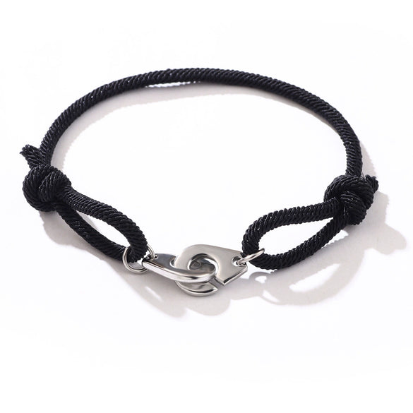 Stainless Steel Geometry Style Electroplated Ship Anchor And Rudder Adjustable Bracelet For Unisex