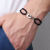 Stainless Steel Geometry Style Electroplated Ship Anchor And Rudder Adjustable Bracelet For Unisex