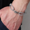 Stainless Steel Geometry Style Electroplated Ship Anchor And Rudder Adjustable Bracelet For Unisex
