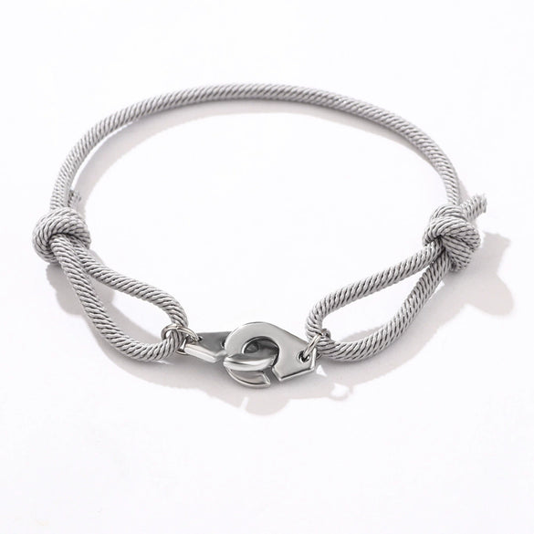 Stainless Steel Geometry Style Electroplated Ship Anchor And Rudder Adjustable Bracelet For Unisex