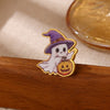 Stainless Steel Ghost Pumpkin Bat And Cat Brooches Electroplated Decorative Metal Badges For Unisex Clothing And Bags