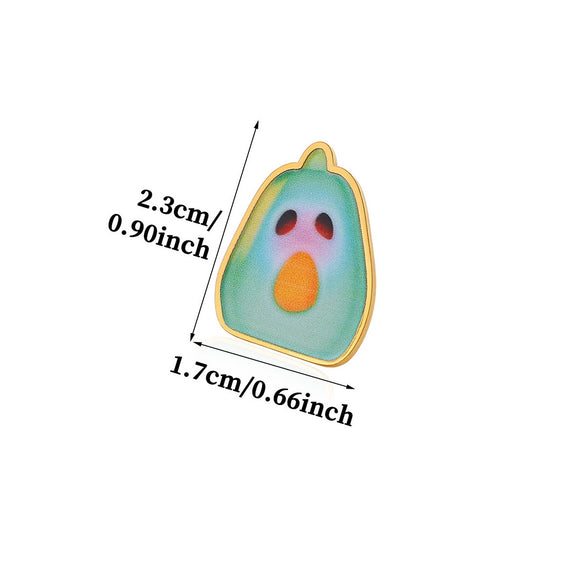 Stainless Steel Ghost Pumpkin Bat And Cat Brooches Electroplated Decorative Metal Badges For Unisex Clothing And Bags