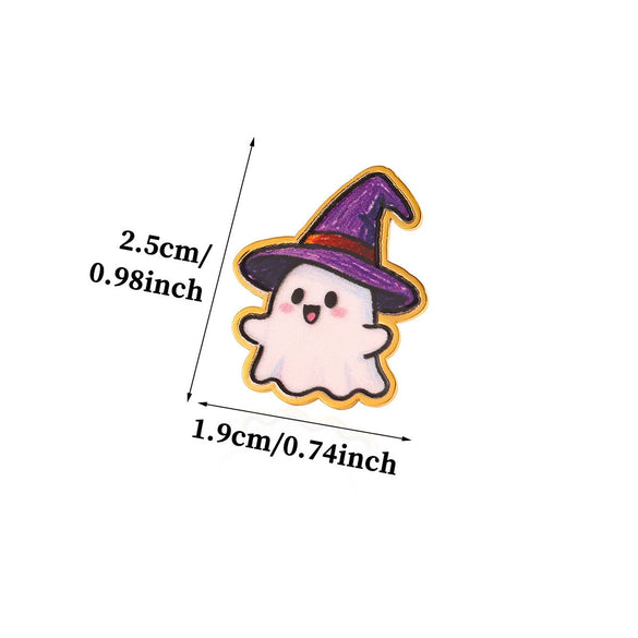 Stainless Steel Ghost Pumpkin Bat And Cat Brooches Electroplated Decorative Metal Badges For Unisex Clothing And Bags