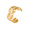 316L Stainless Steel Ginkgo Leaf Hollow Opening Exaggerated Light Luxury Style Electroplated Bracelet For Women