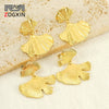 316L Stainless Steel Ginkgo Leaf Women's Exaggerated Highend Fashion Electroplated Geometric Earrings