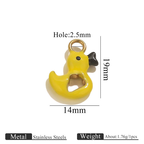 Stainless Steel Giraffe Duck Crayfish Pendant Jewelry Accessories With Electroplating