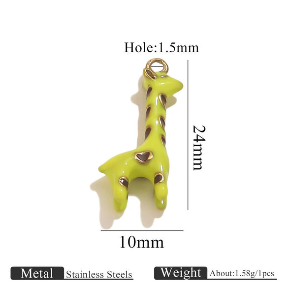 Stainless Steel Giraffe Duck Crayfish Pendant Jewelry Accessories With Electroplating