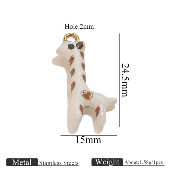 Stainless Steel Giraffe Duck Crayfish Pendant Jewelry Accessories With Electroplating