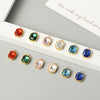 Stainless Steel Glass Crystal Pendant Jewelry Accessories Rectangular Octagonal Square Electroplated