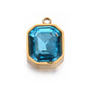 Stainless Steel Glass Crystal Pendant Jewelry Accessories Rectangular Octagonal Square Electroplated