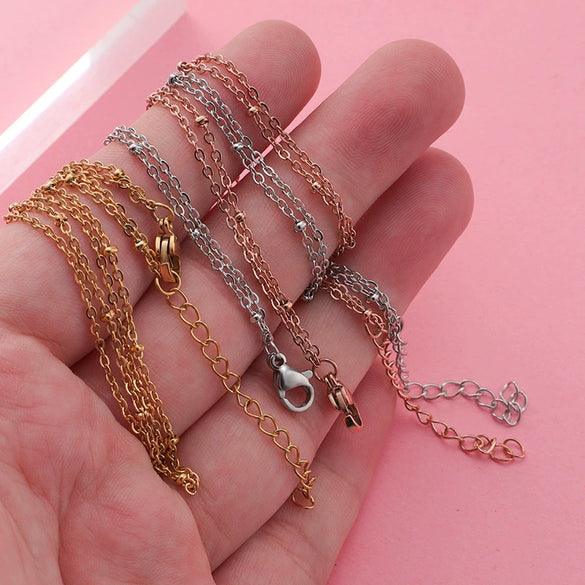 Stainless Steel Glossy Bead Bracelet And Foot Chain Jewelry Accessories Electroplated Diy Fashion Simple