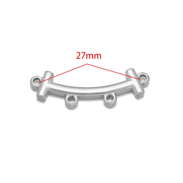 Stainless Steel Glossy Geometric Welding Multiring Jewelry Connector For Earrings Necklace Bracelet