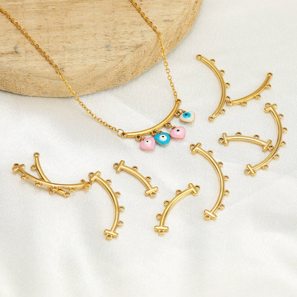 Stainless Steel Glossy Geometric Welding Multiring Jewelry Connector For Earrings Necklace Bracelet