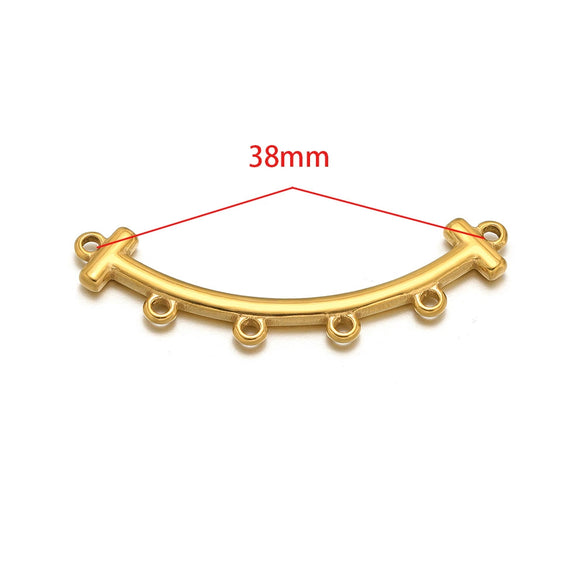 Stainless Steel Glossy Geometric Welding Multiring Jewelry Connector For Earrings Necklace Bracelet