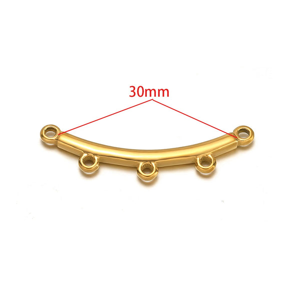 Stainless Steel Glossy Geometric Welding Multiring Jewelry Connector For Earrings Necklace Bracelet