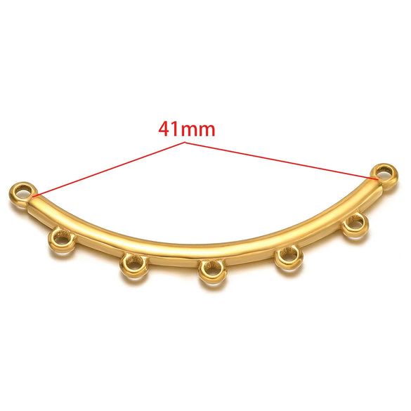 Stainless Steel Glossy Geometric Welding Multiring Jewelry Connector For Earrings Necklace Bracelet