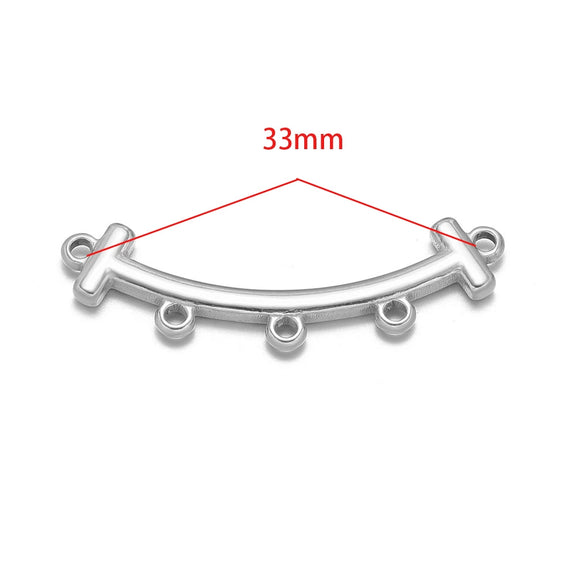 Stainless Steel Glossy Geometric Welding Multiring Jewelry Connector For Earrings Necklace Bracelet