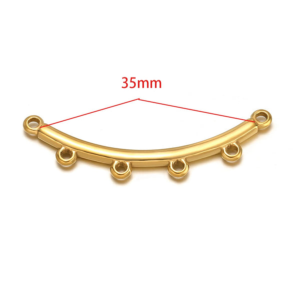 Stainless Steel Glossy Geometric Welding Multiring Jewelry Connector For Earrings Necklace Bracelet