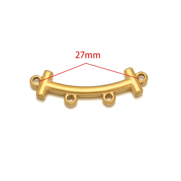Stainless Steel Glossy Geometric Welding Multiring Jewelry Connector For Earrings Necklace Bracelet