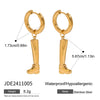 Stainless Steel Glow Boots Pendant Earrings Electroplated Unisex Jewelry