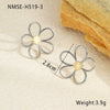 Stainless Steel Gold And Silver Color Matching Geometric And Flower Cut Out Electroplated Women's Earrings