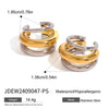 Stainless Steel Gold And Silver Contrast Electroplated Women's Fashion Earrings