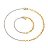 Stainless Steel Gold And Silver Contrast Twist Necklace Electroplating Jewelry For Women
