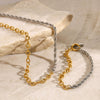 Stainless Steel Gold And Silver Contrast Twist Necklace Electroplating Jewelry For Women