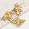 Stainless Steel Gold Bee Pendant Necklace Highend Electroplated Jewelry Accessories