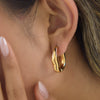 Stainless Steel Gold Circle Geometric Earrings For Women Electroplated Elegant High End Jewelry